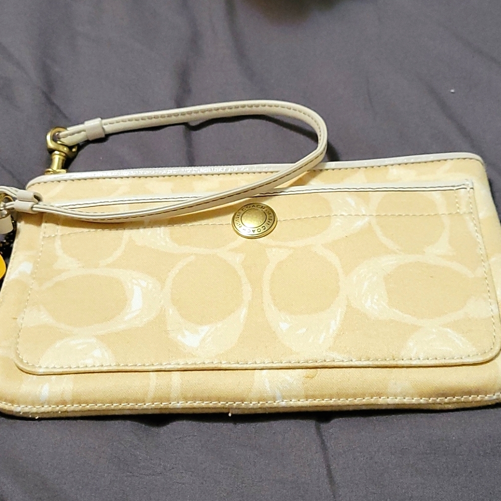 Coach cream tones wristlet